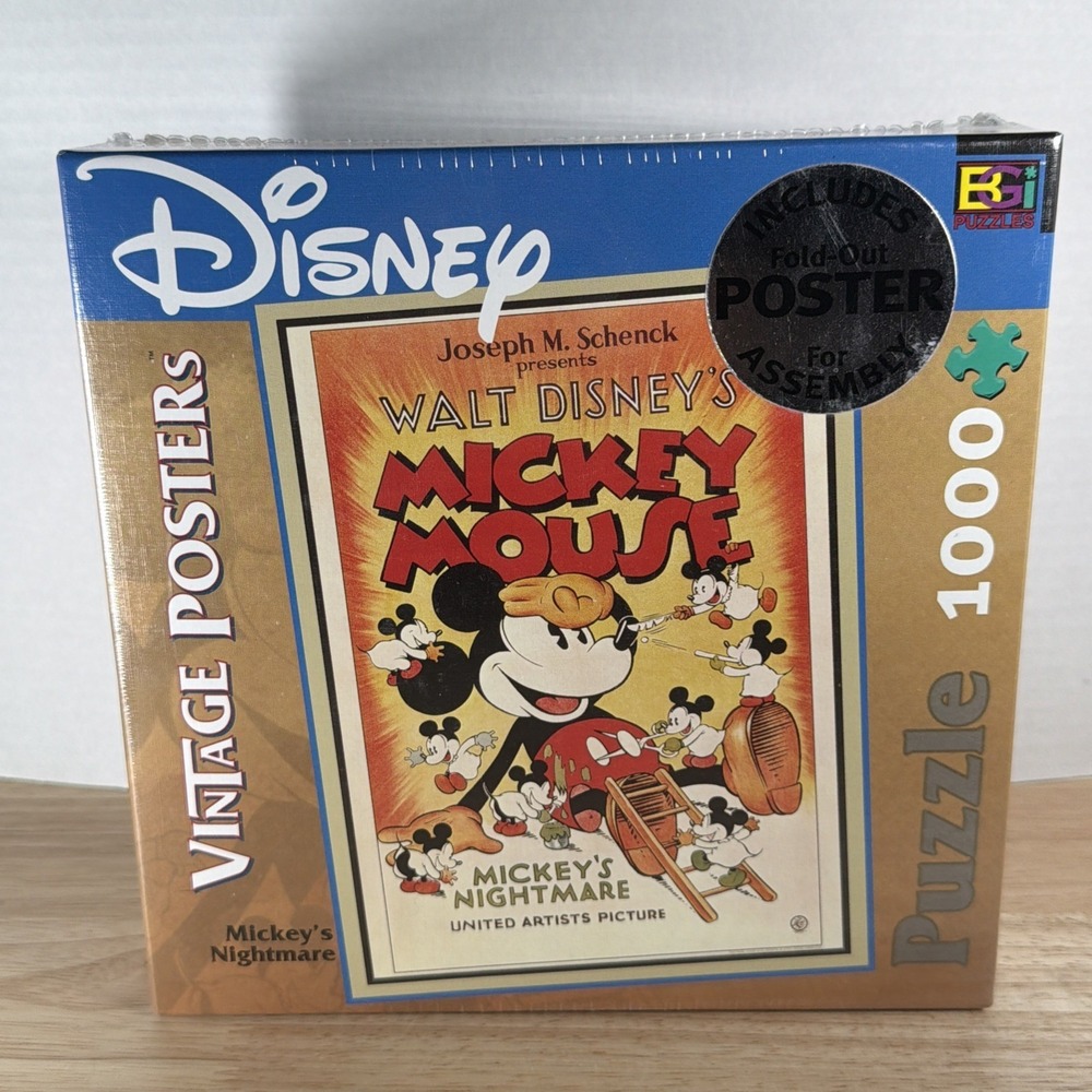 Disney Vintage Posters Mickey's Nightmare 1000pc Puzzle (NEW, sealed)